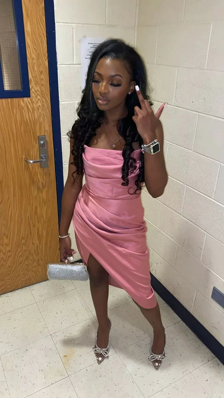 Black Girls Outfit Sexy Pink Homecoming Dress Y263 by simplepromdress