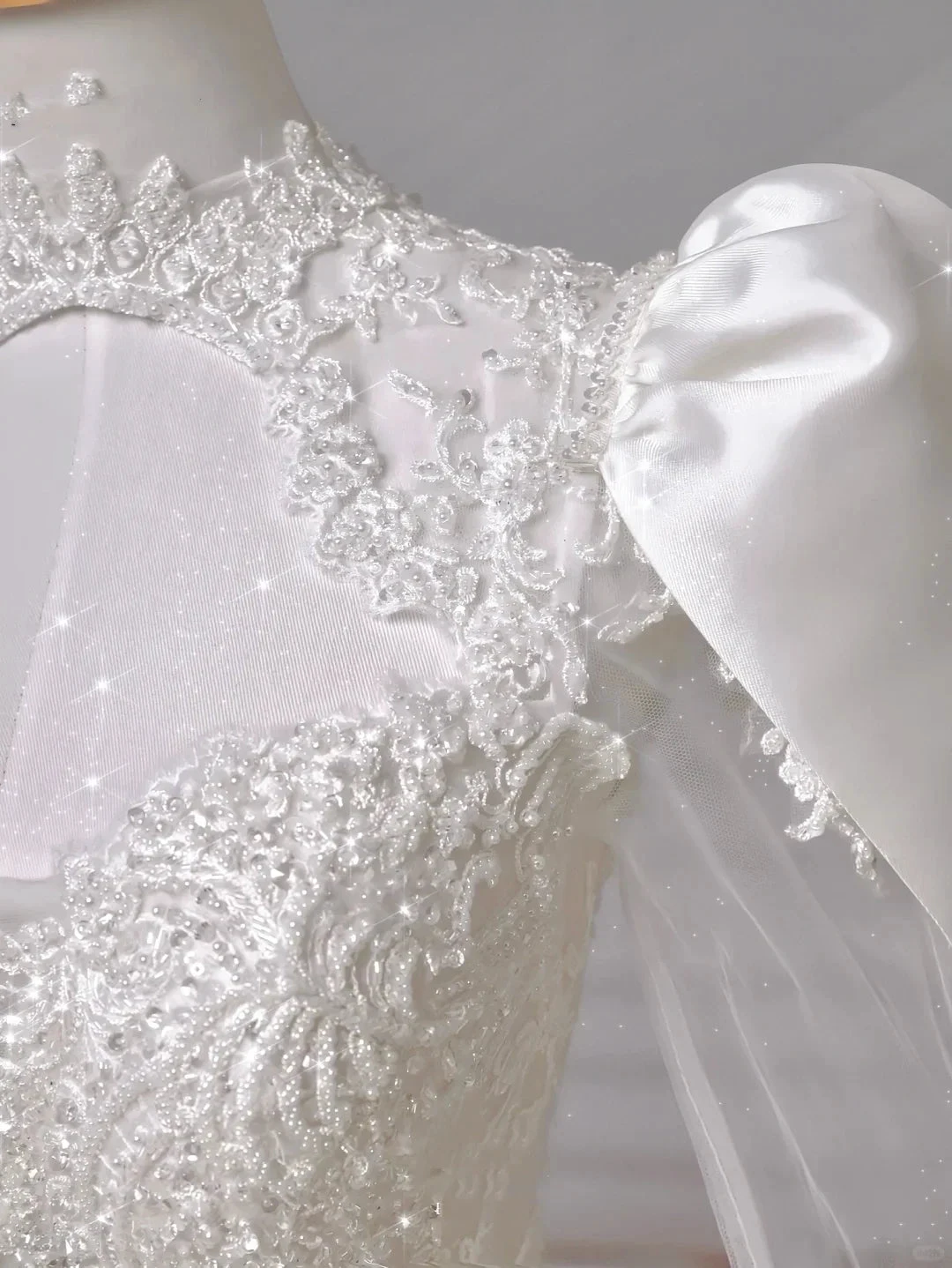 Gorgeous White Satin Lace Appliques A Line Wedding Dress,Formal Prom Dress (ZD13755)