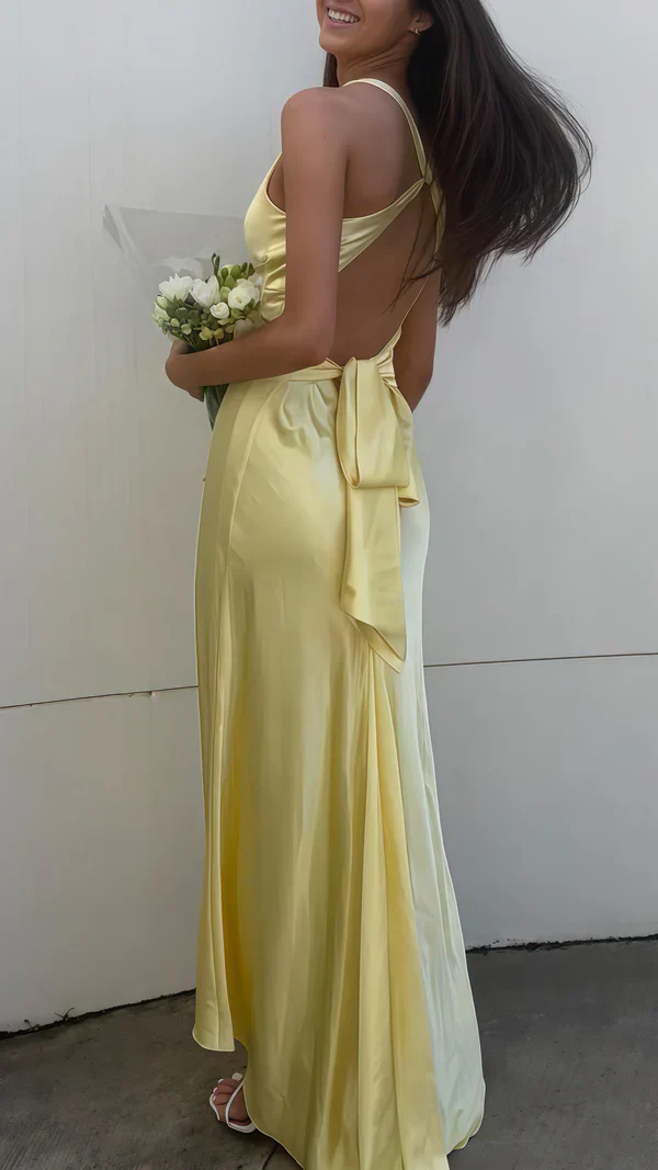 Sexy Backless Mermaid Party Prom Dress Formal Satin Evening Gown Y8119 - View 4 | VelvetHem