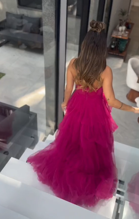 Sweetheart Neckline A-line Tulle Prom Dress,Formal Dress