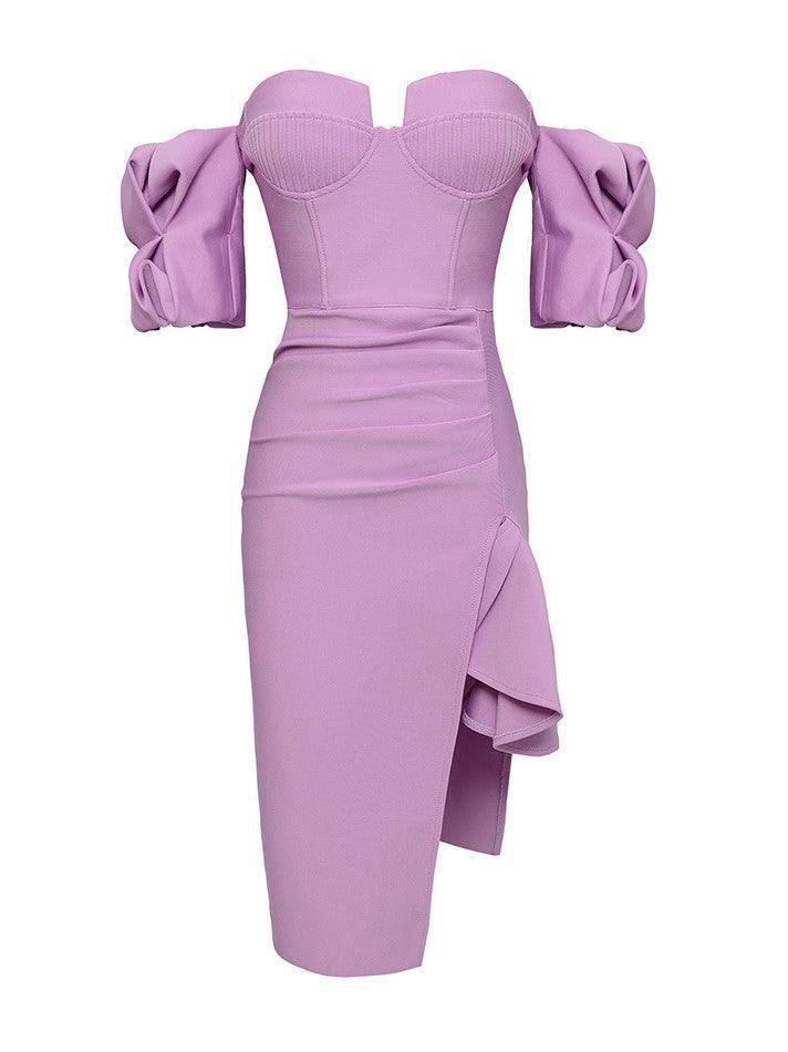Fallon Off Shoulder Puff Sleeves Bandage Dress