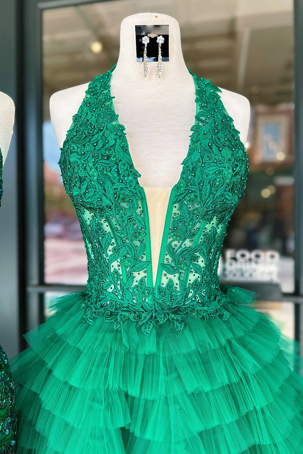 Fluffy Royal Blue Homecoming Dresses A Line Halter Tiered Short Corset Prom Dress