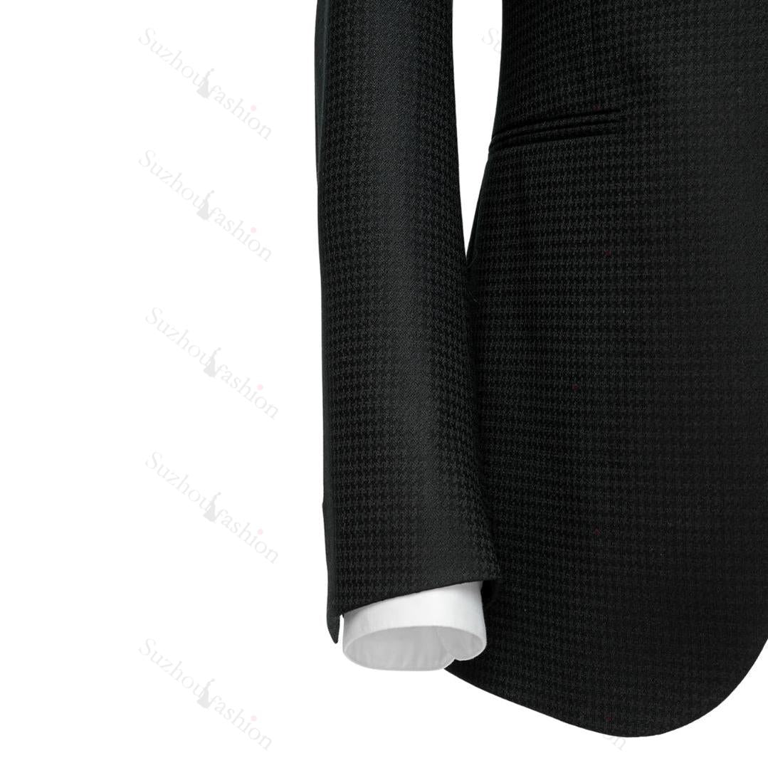 Formal Black Shawl Lapel 3 Piece Wedding Suit