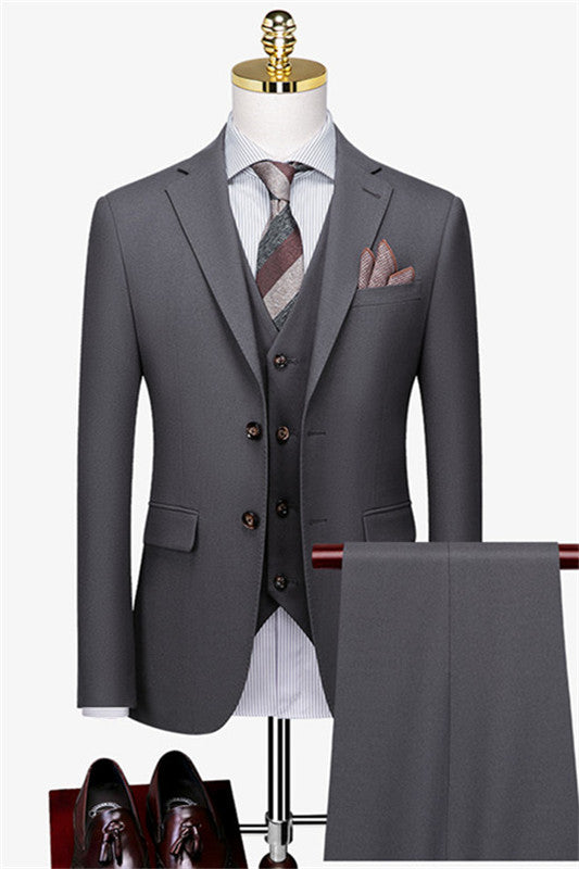 Formal Gray 3 Piece Fashion Business Suit