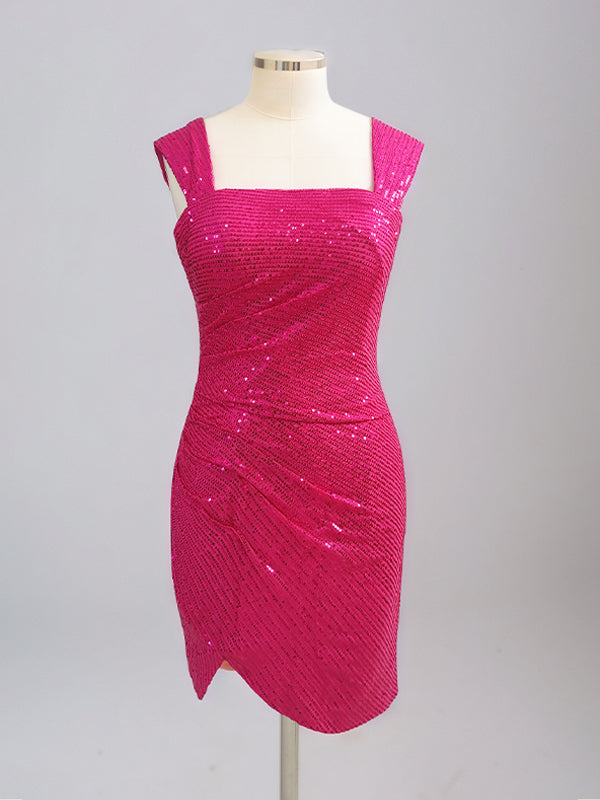 Bodycon Square Neck Short Homecoming Dress with Sequins