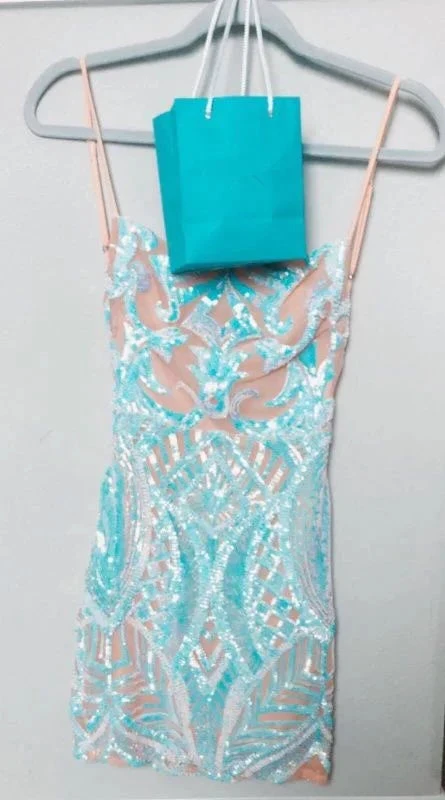 Illusion Sequins Short Homecoming Dress Sexy Party Dress Y1418 by simplepromdress