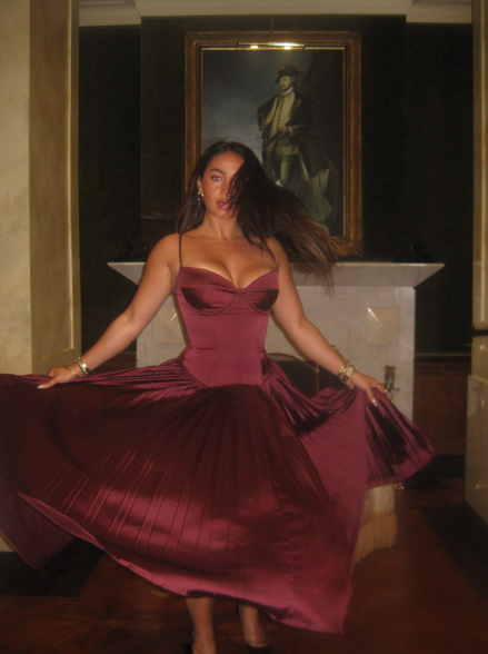 Beautiful A line Spaghetti Straps Burgundy Long Satin Party Dresses Prom Dress