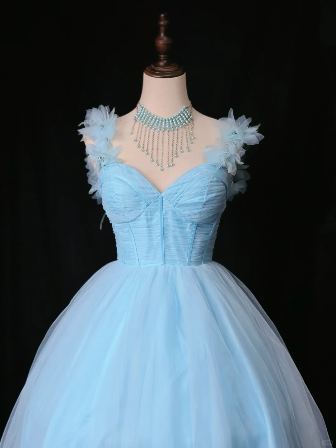 Elegant Blue A Line Tulle Beaded Homecoming Dress Mini Birthday Outfits