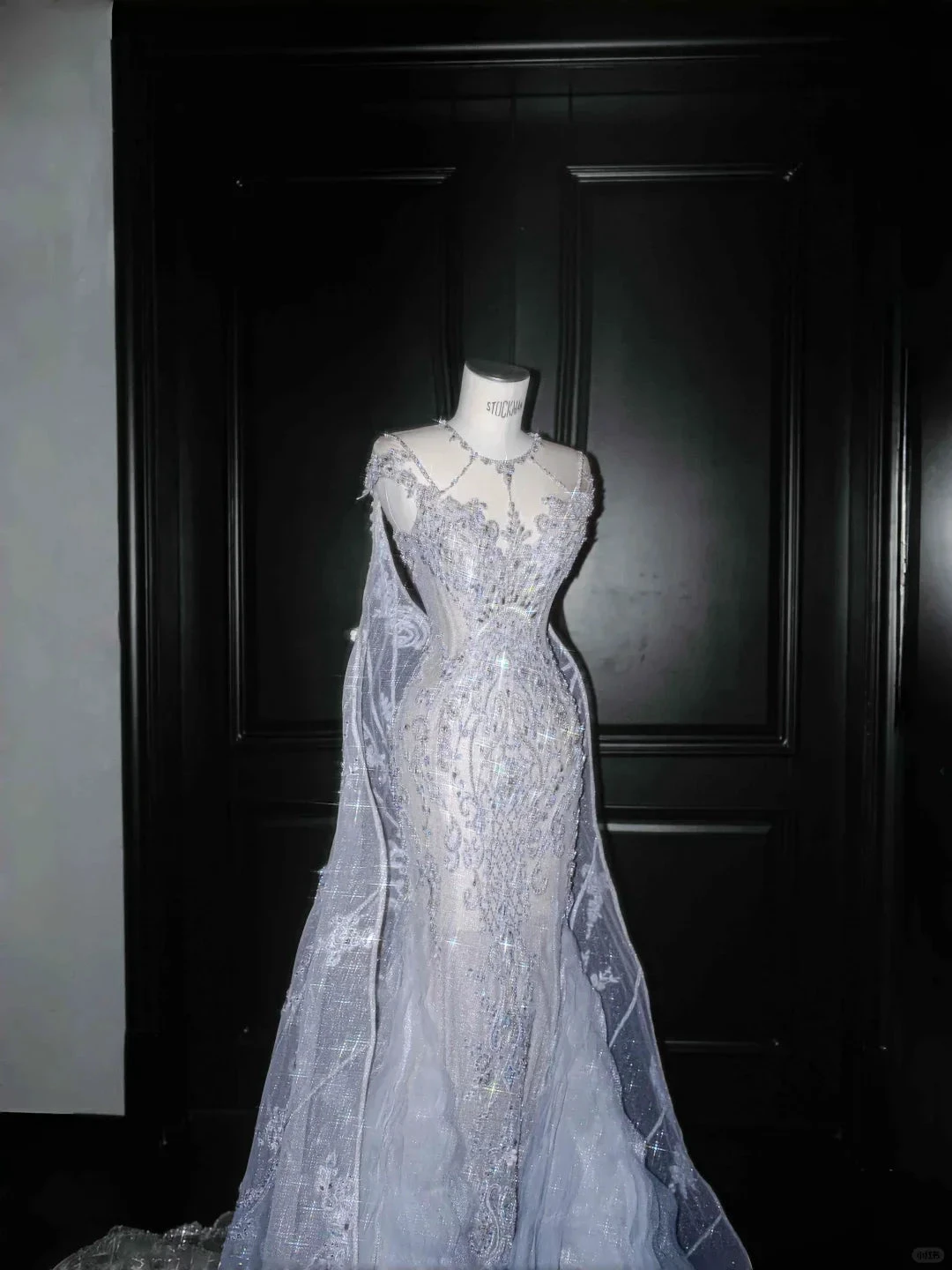 Classy Blue Tulle Beaded Mermaid Prom Dress,Formal Evening Dress Wedding Dress Y8655 by simplepromdress