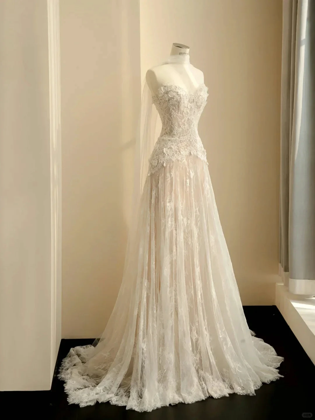 Pretty Strapless Tulle Lace Long A Line Wedding Dress,Formal Prom Evening Dress Y8686 by simplepromdress