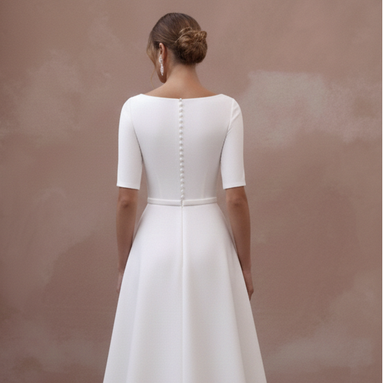 Simple Minimalist Wedding Dress Chic Civil Ceremony Bridal Dress