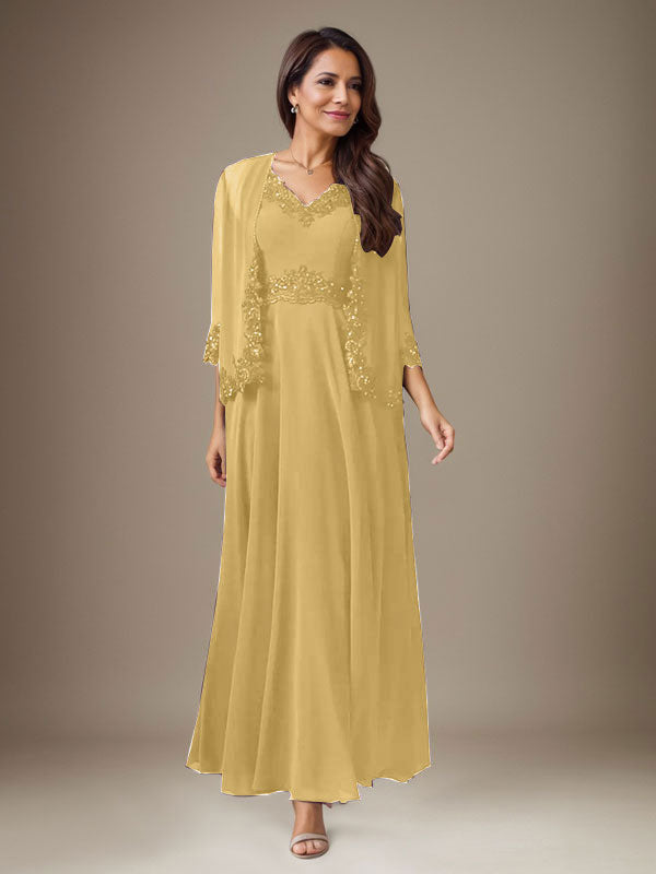 Plum A-Line Sequins Chiffon Dress - View 14 | FashionDia