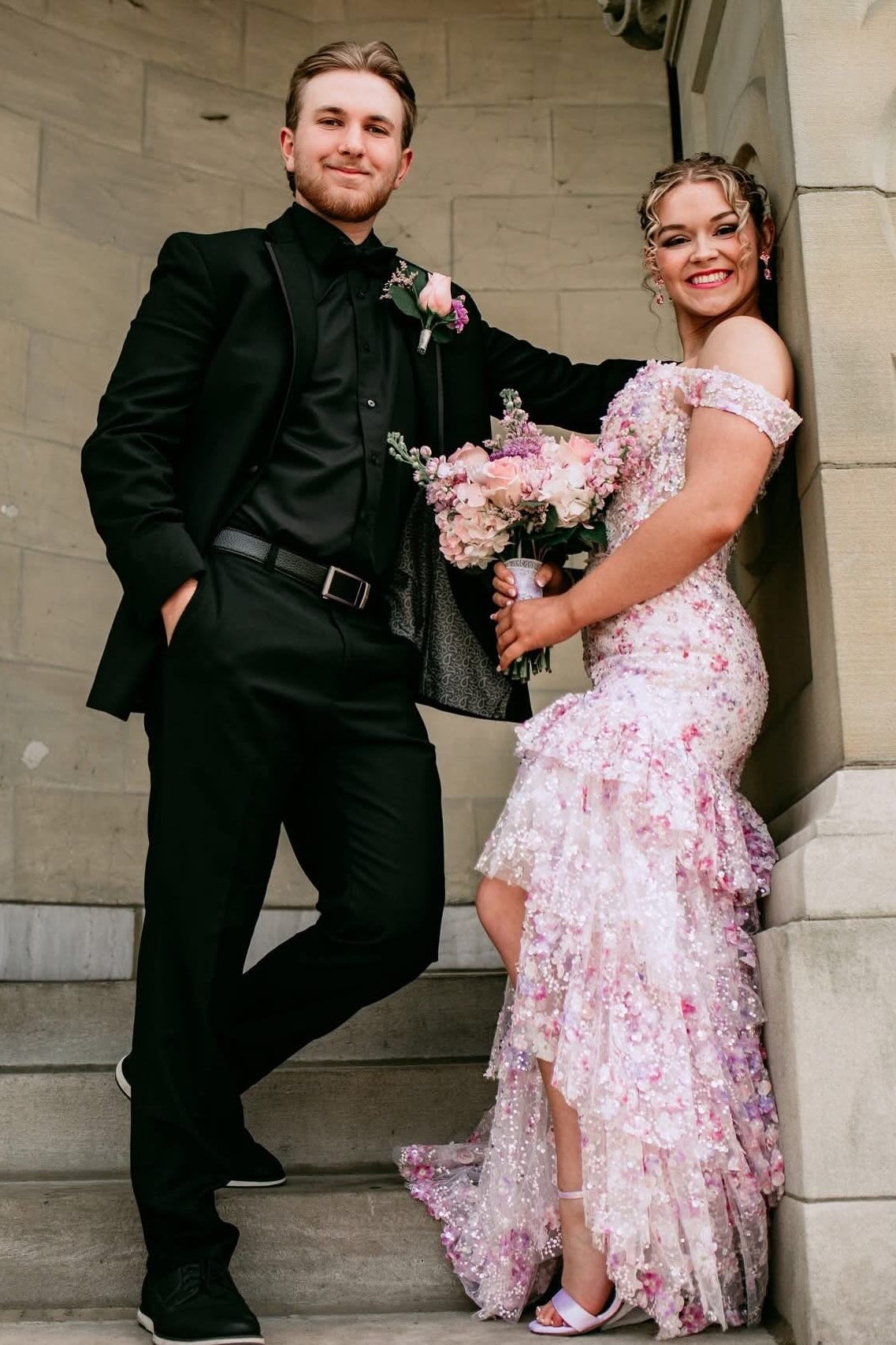 Gorgeous A Line Off the Shoulder Light Pink Corset Prom Dress with Appliques