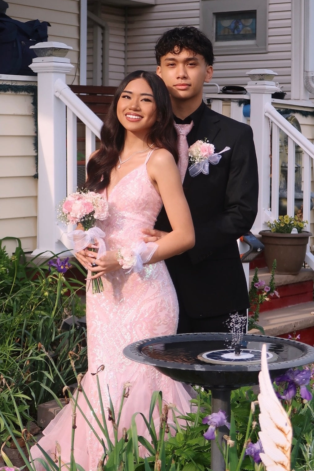 Gorgeous Mermaid Spaghetti Straps Pink Long Prom Dress with Embroidery