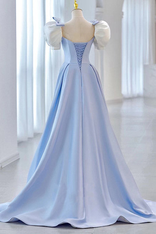 Gorgeous Sky Blue A-Line Prom Dress Evening Gown - Fashionpara