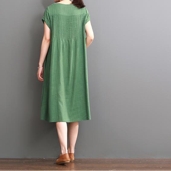 Green Summer Cotton Dress Plus Size Cotton Maxi Dresses ( Limited Stock)