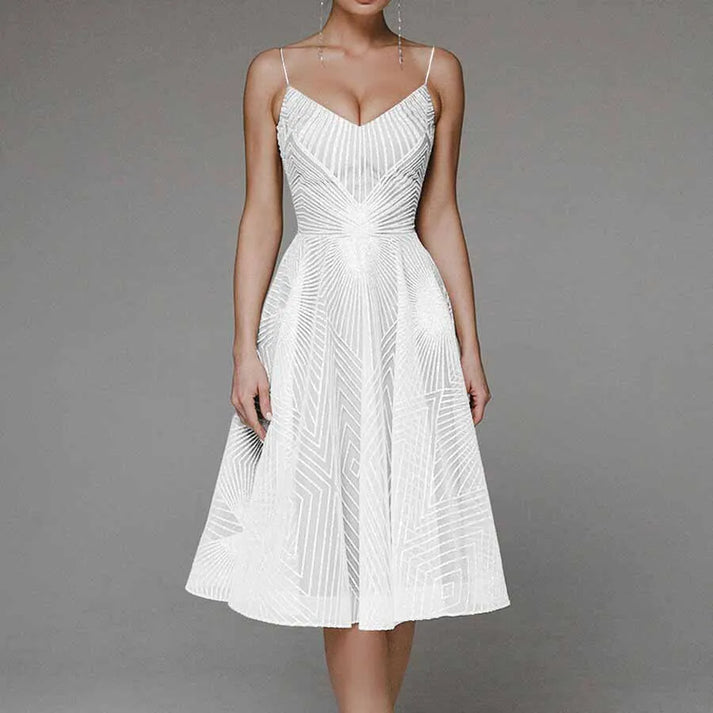 Karina Chic Luxurious Dress with an Open Back Elevated Occasion Wear