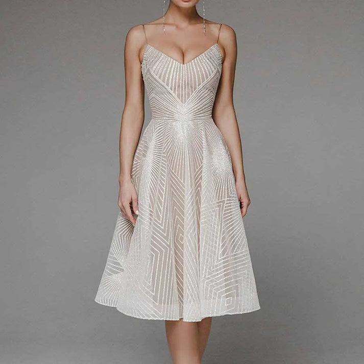 Karina Chic Luxurious Dress with an Open Back Elevated Occasion Wear