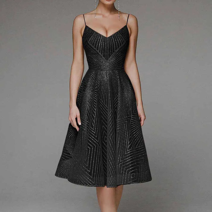 Karina Chic Luxurious Dress with an Open Back Elevated Occasion Wear