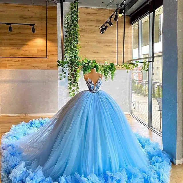 Customized Tulle Ruffles Party Evening Dresses Purple Navy Blue Formal Prom Dress Gown Women Plus Size robe de soiree Blue