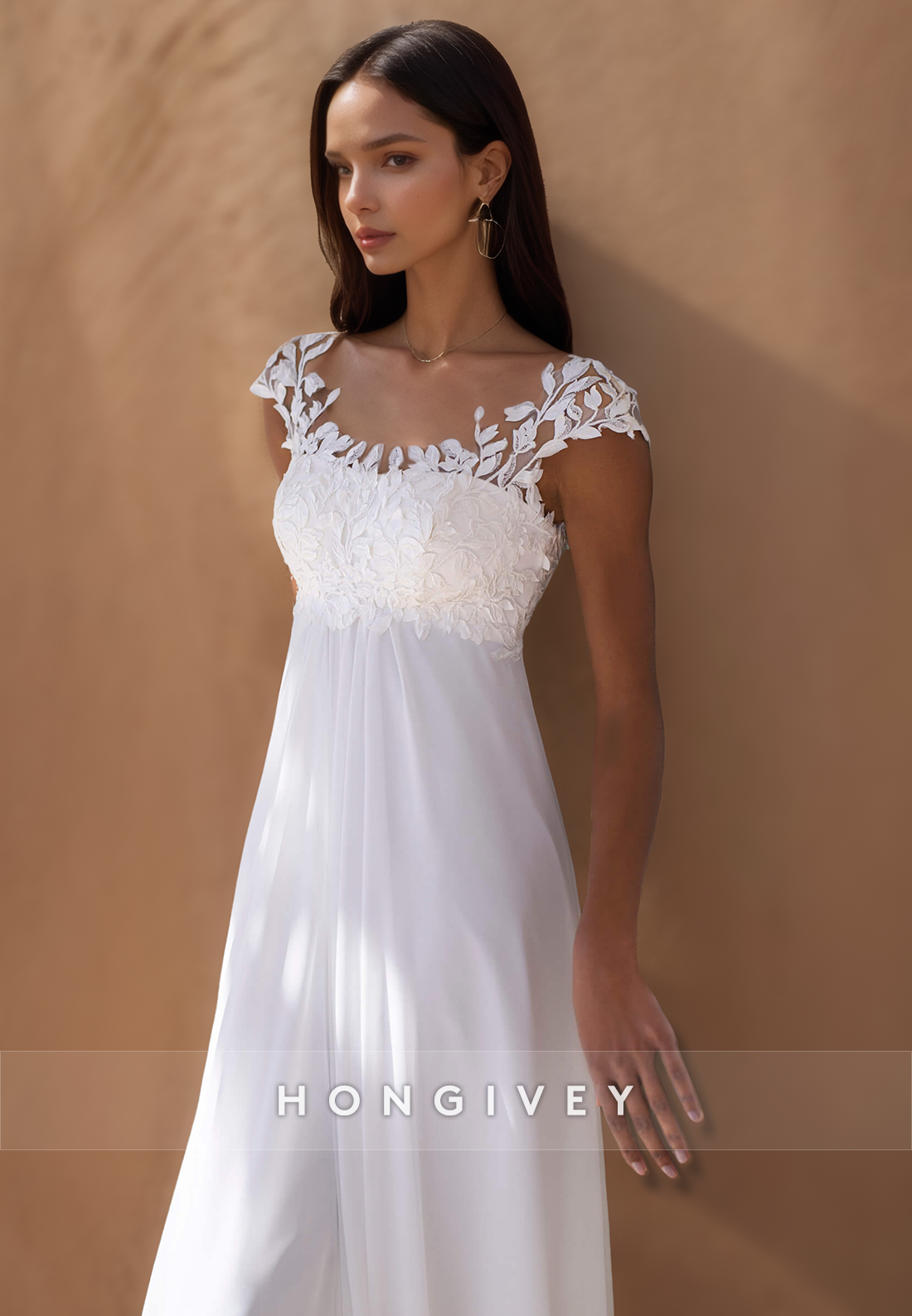 A-Line Sweetheart Lace appliques Simple Beach  Wedding Dresses