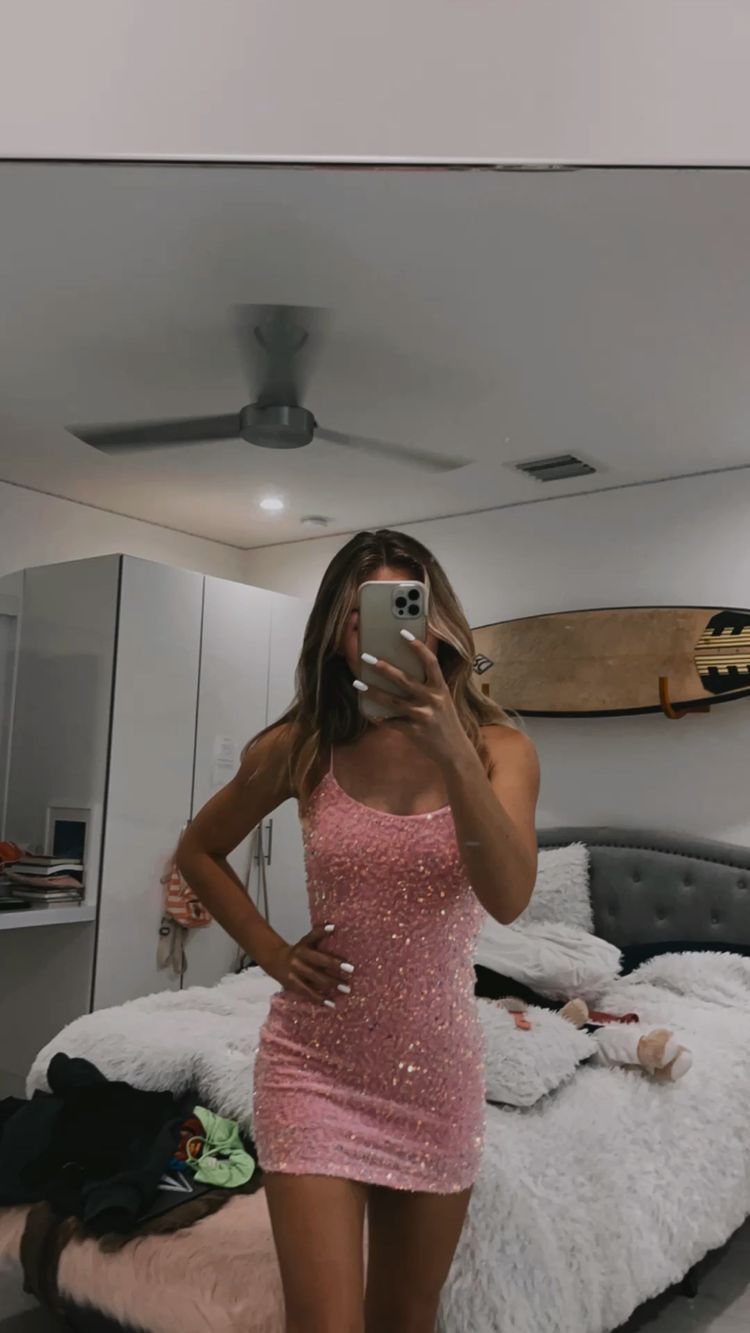 Pink Bodycon Mini Homecoming Dress cc40