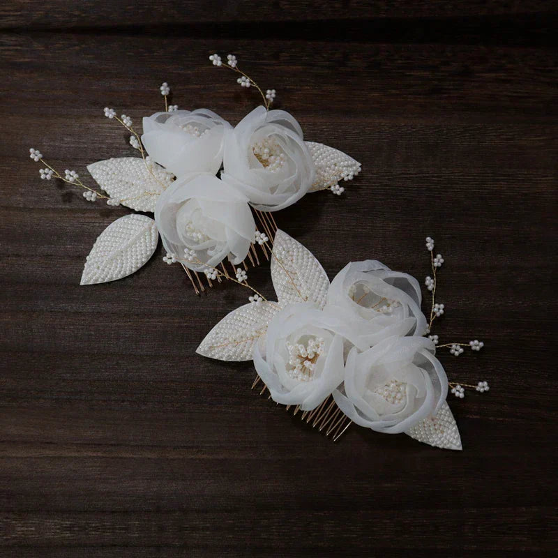 Pearls Beads Hair Combs Pins Clips Flower Floral Head pieces Brides Women Headbands Hairbands Bridal Jewelry Wedding Accessories