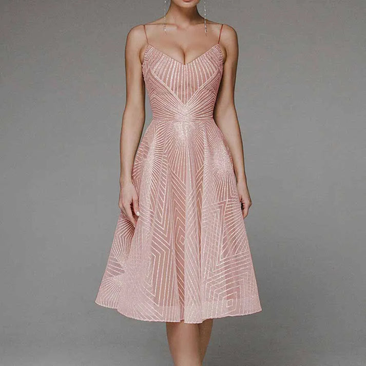Karina Chic Luxurious Dress with an Open Back Elevated Occasion Wear
