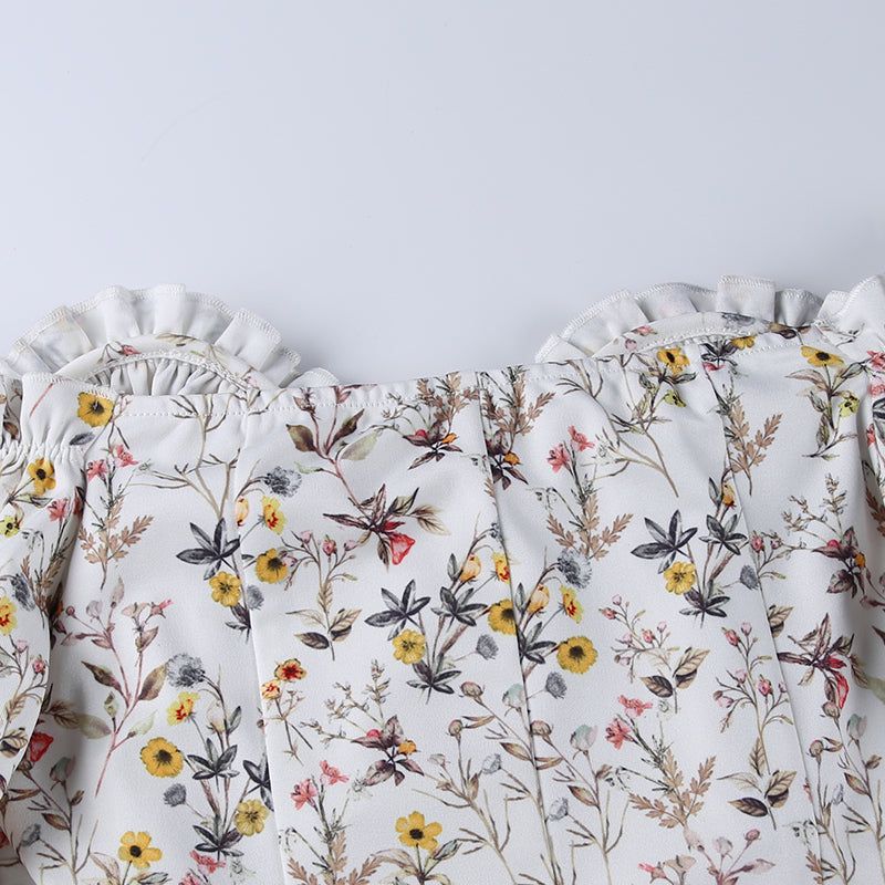 Fashion Du Jour Floral Print Off Shoulder Midi Dress