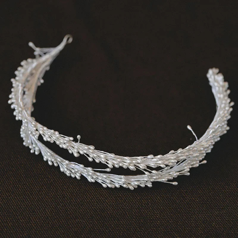 Wedding Hair Accessories White Headpieces Headdress Leaf Headbands Hairbands For Brides Women Girl Crowns Bridal Jewelry