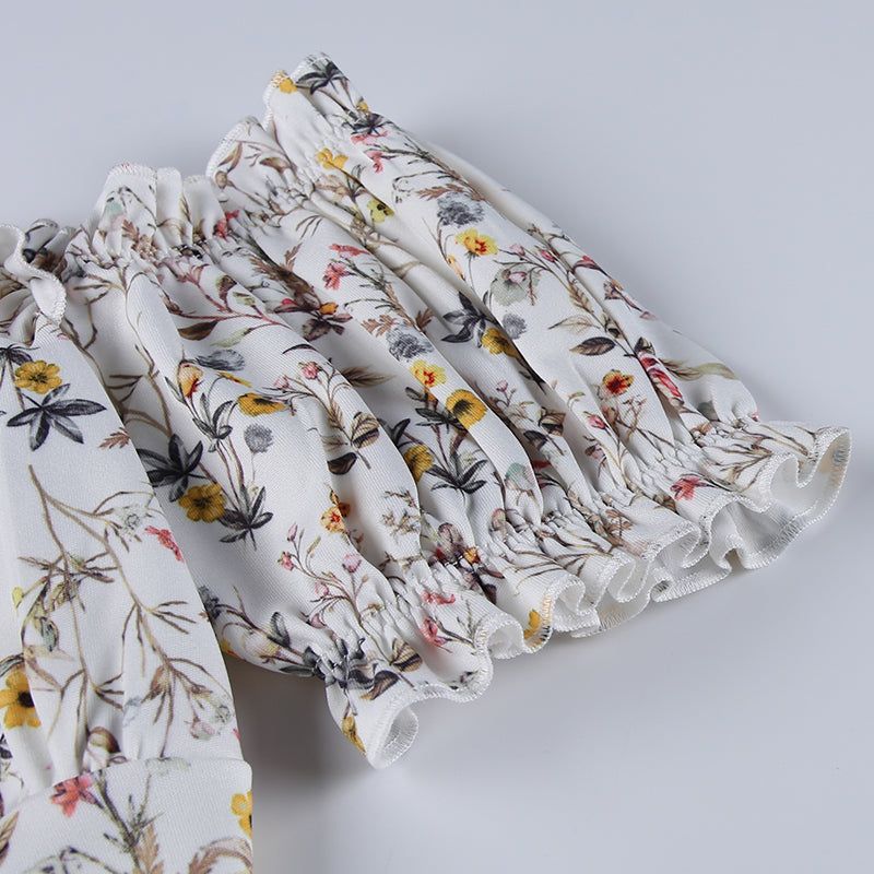 Fashion Du Jour Floral Print Off Shoulder Midi Dress