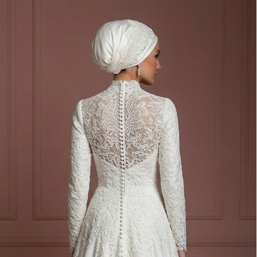 Hijab Bridal Dress For Fall Wedding Dress Lace Style Muslim