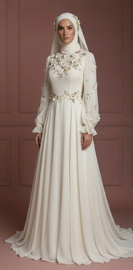 Hijab Bridal Dress For Garden Wedding Dress Modest Bridal Muslim