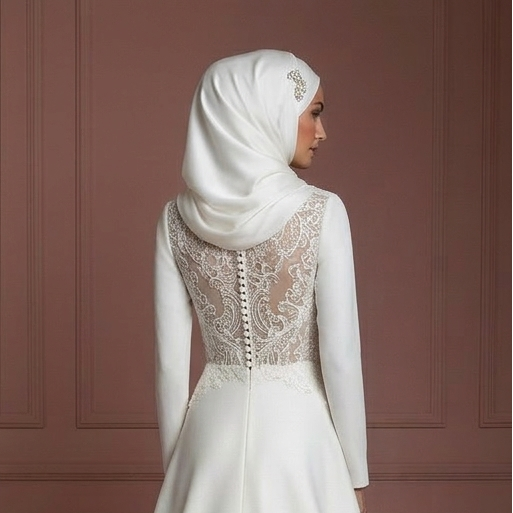 Hijab Bridal Dress For Traditional Muslim Wedding Dress