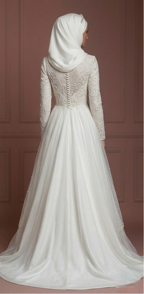 Hijab Bridal Dress Luxury Modest Wedding Dress Style Muslim