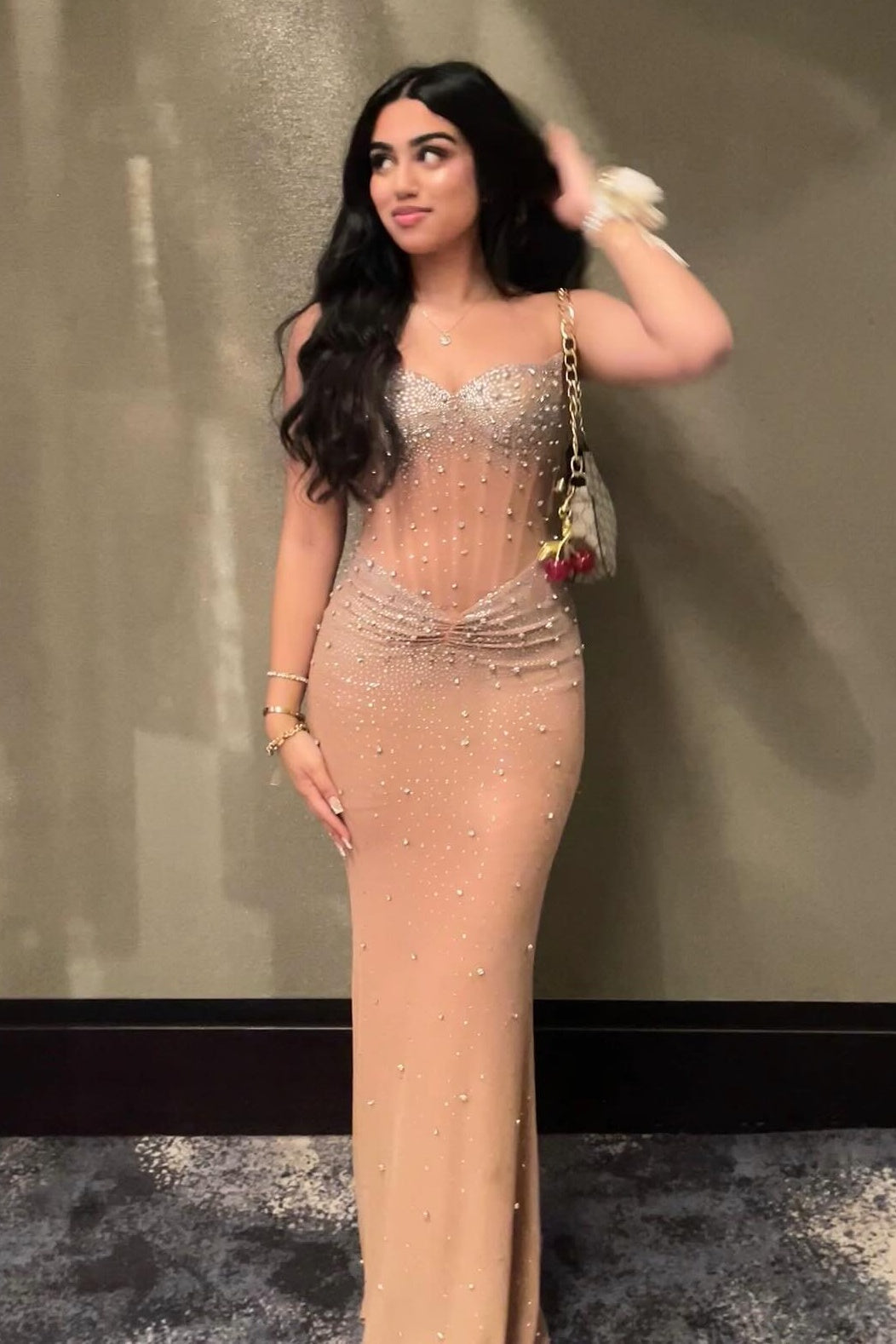 Sparkly Mermaid Sweetheart Champagne Corset Party Dress with Beading