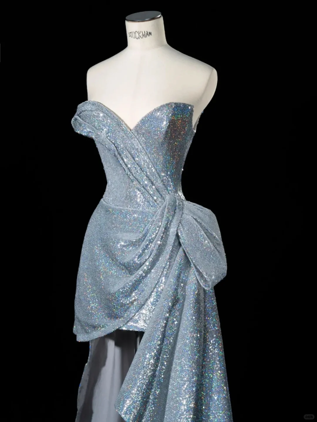 Glitter Blue Off The Shoulder Sequins Birthday Dress Formal Graduation Homecoming Dress S478