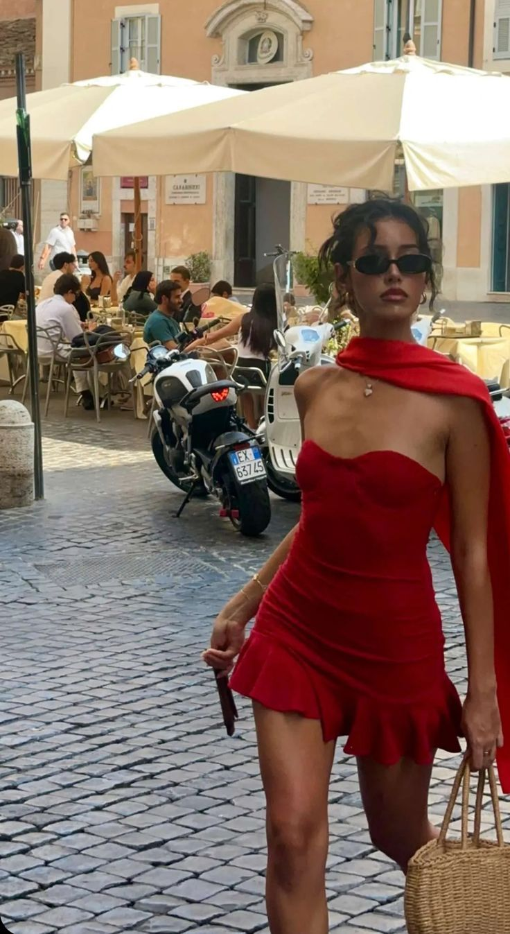 Red Satin Strapless Homecoming Dress