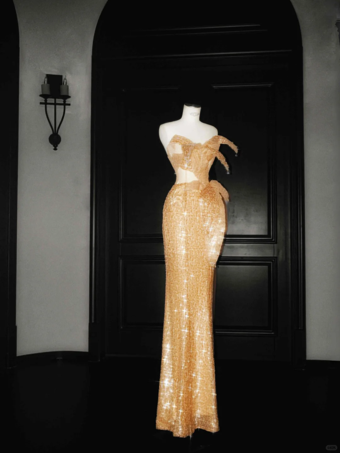 Sparkly Gold Sequin Strapless Mermaid Prom Dress Long Evening Dress Y8656 - View 2 | VelvetHem