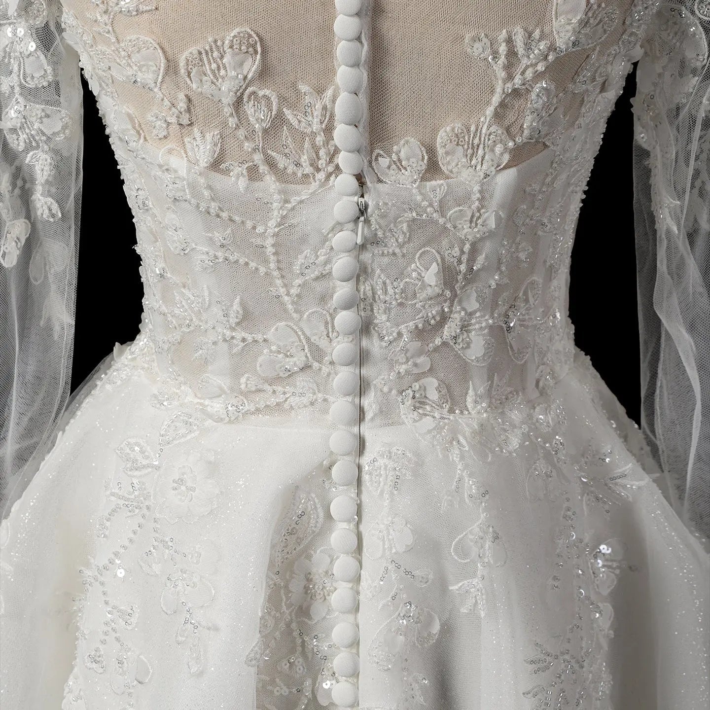 Elegant Off White Long Sleeve Lace Short Wedding Dress ZP050