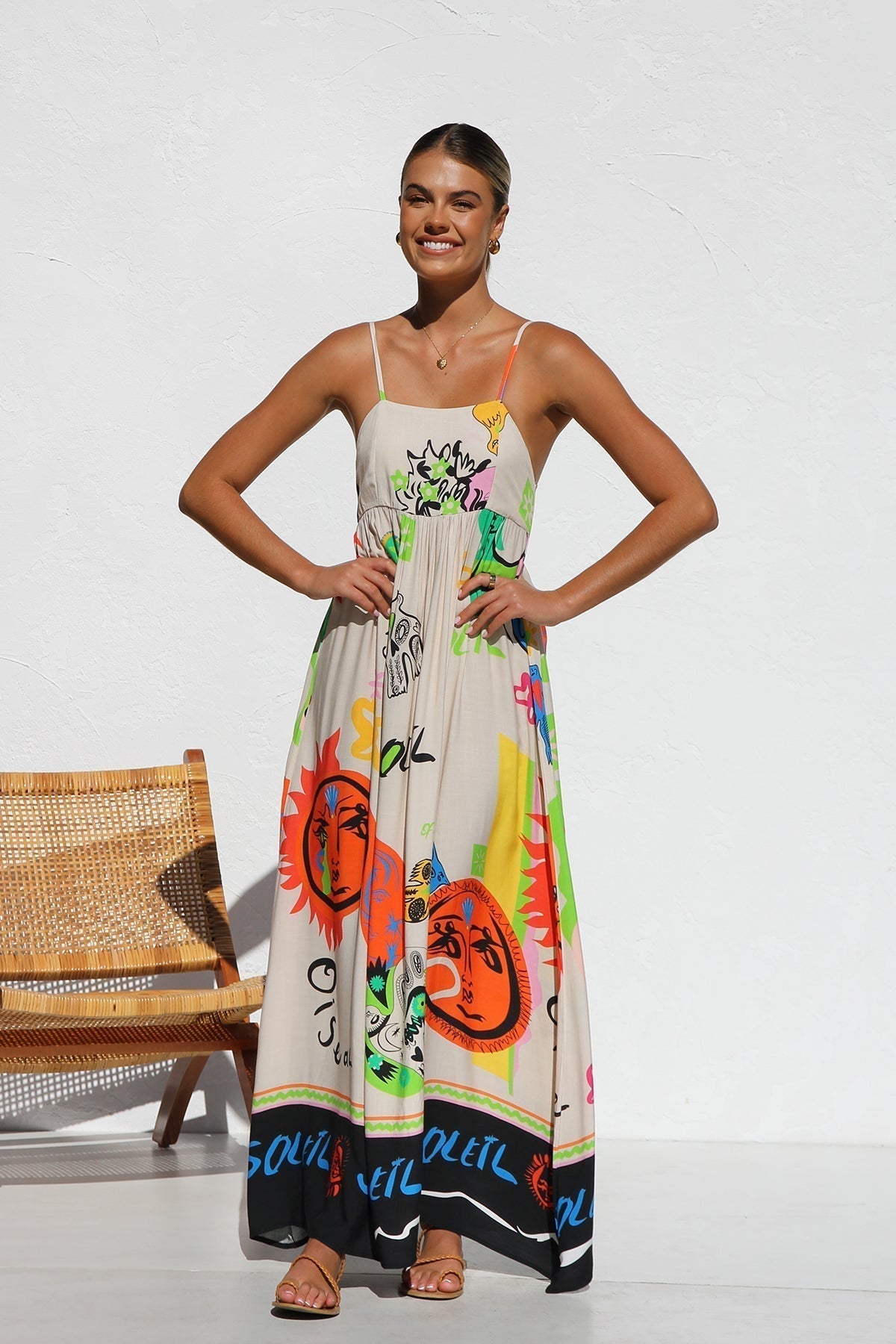 Nuria Minimalist Dress Orange Multi Evening Wear Edit