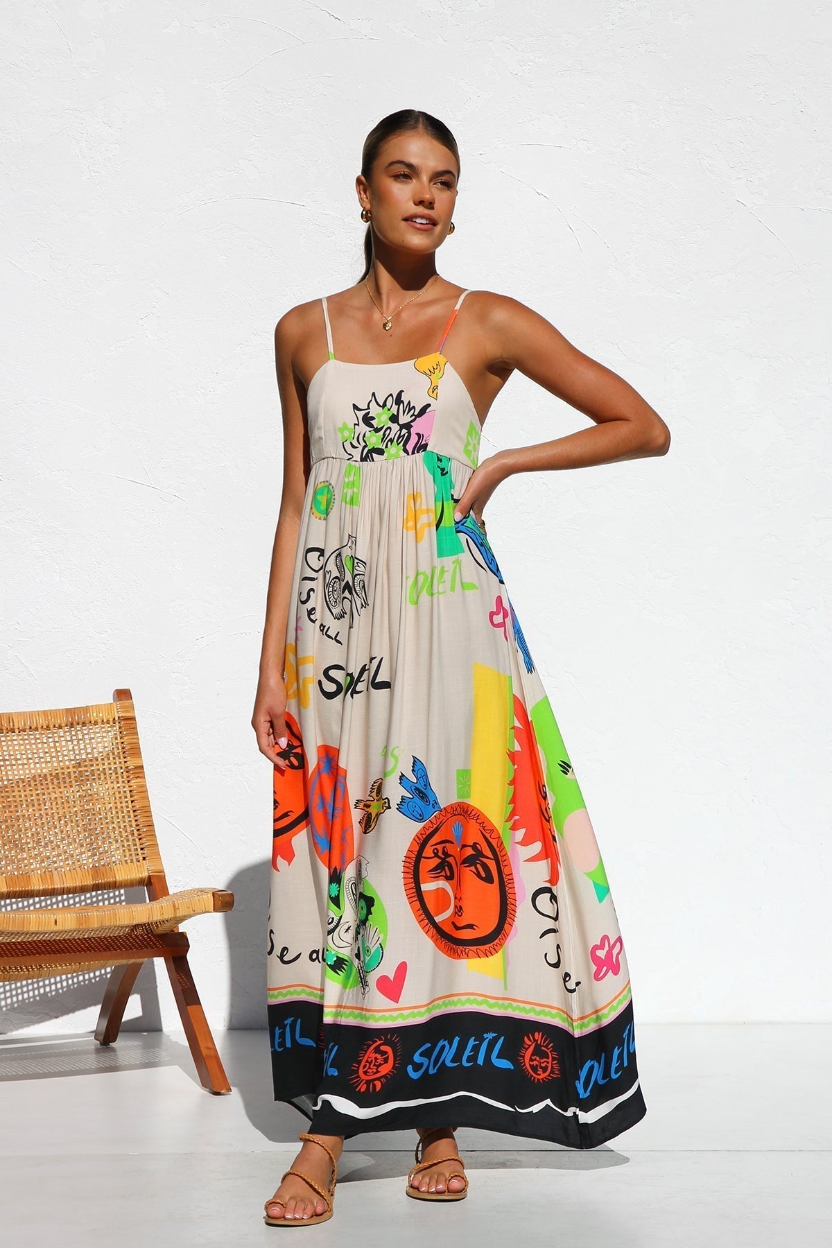 Nuria Minimalist Dress Orange Multi Evening Wear Edit