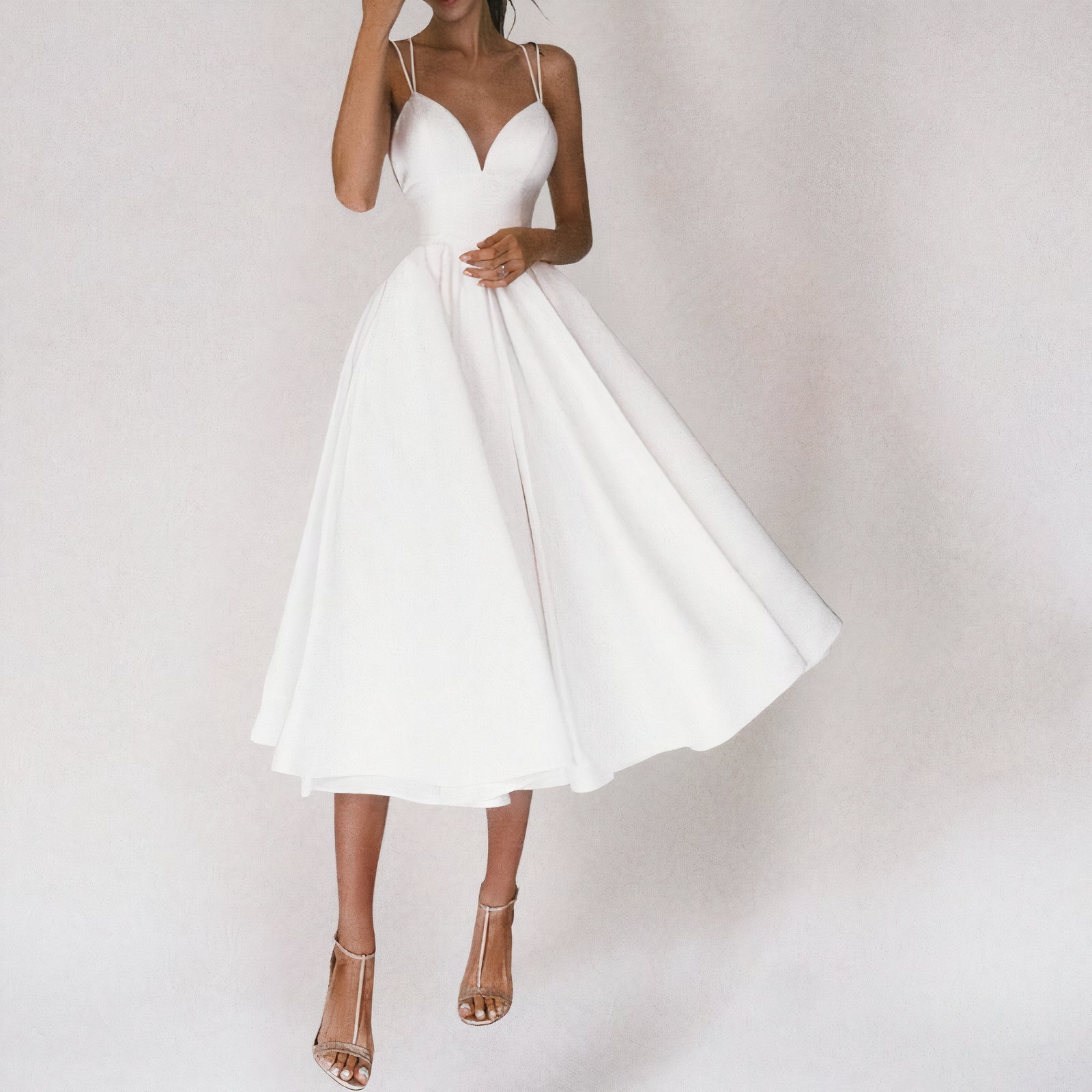 Corina Statement V Neck Dress Premium Wardrobe Essential