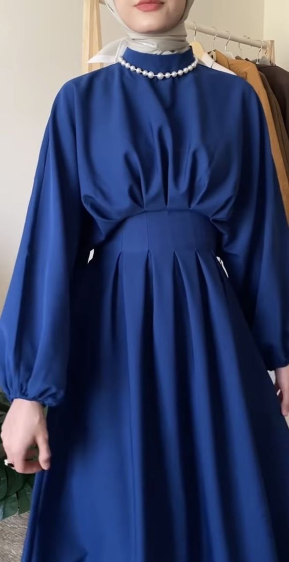 Elegant High Neckline Long Prom Dress,Muslim Dress,Maxi Dress