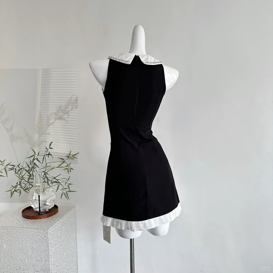 Pretty Black Sleeveless A Line Mini Birthday Dress Holiday Dress
