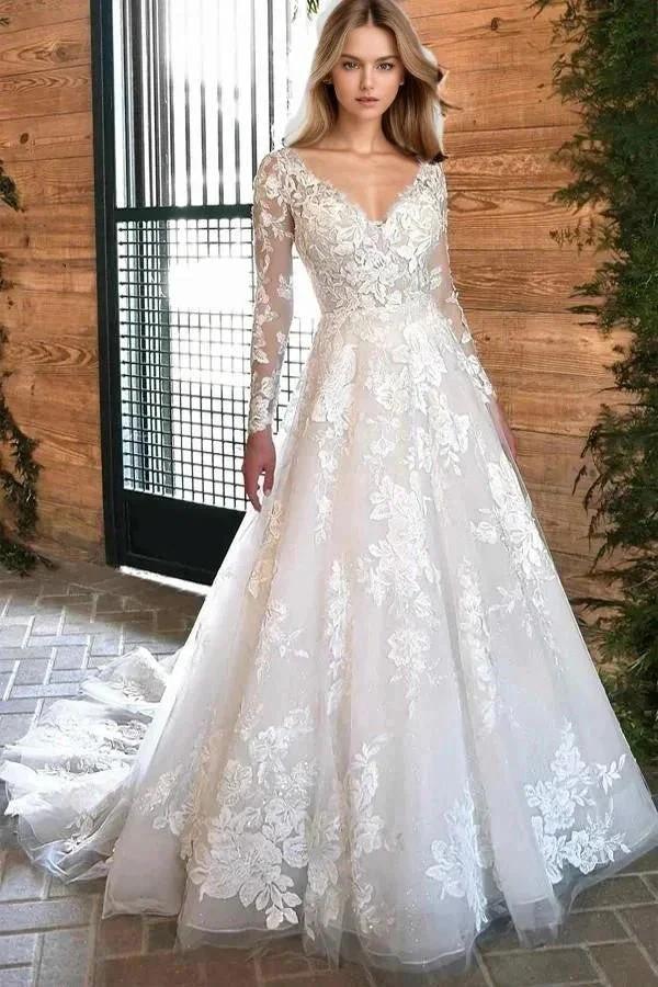 Ivory Lace Rustic Wedding Dresses Boho Wedding Dresses (ZD16109)