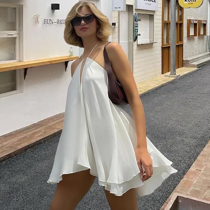 Halter A Line Ivory Homecoming Dress Short Party Dress  J11043