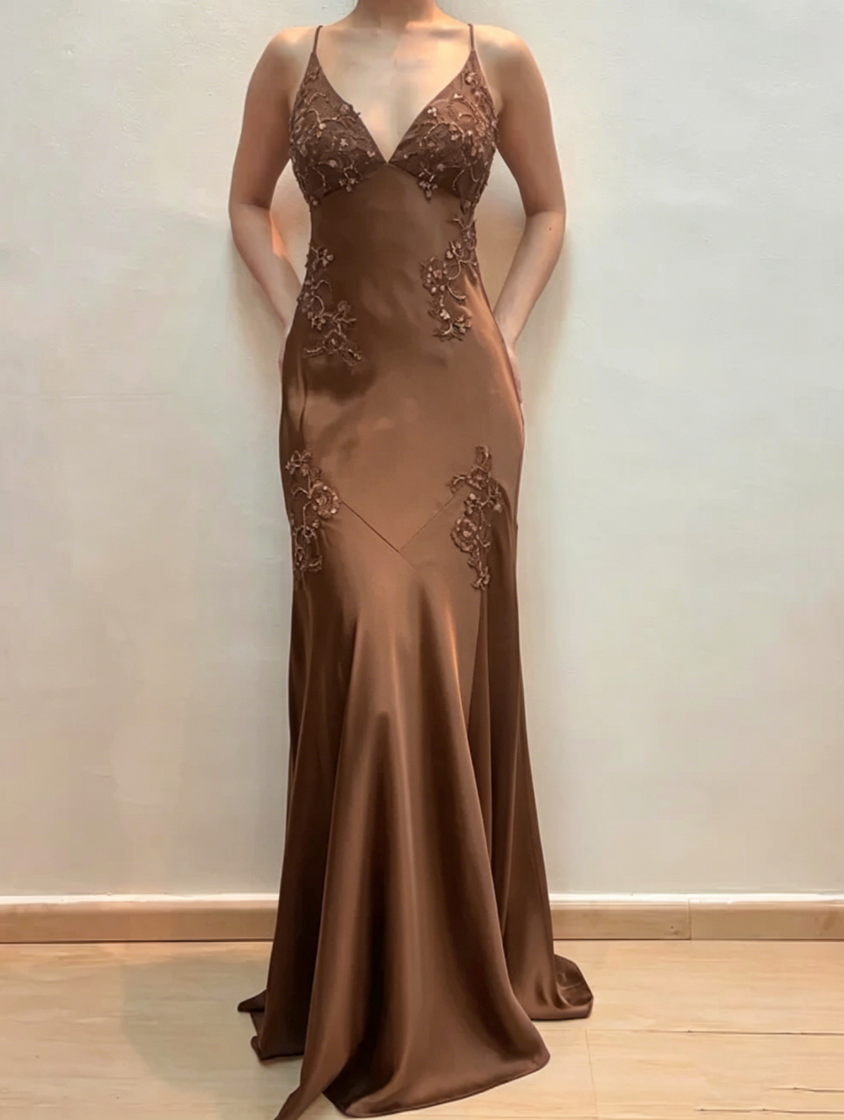 Purple Satin A Line Long Prom Dresses Formal Party Dress with Appliques J2669