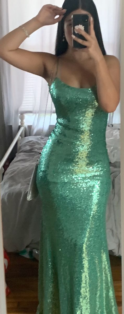 Glitter Green Sequins Mermaid Prom Dress Green Evening Dress Y6462 - VelvetHem