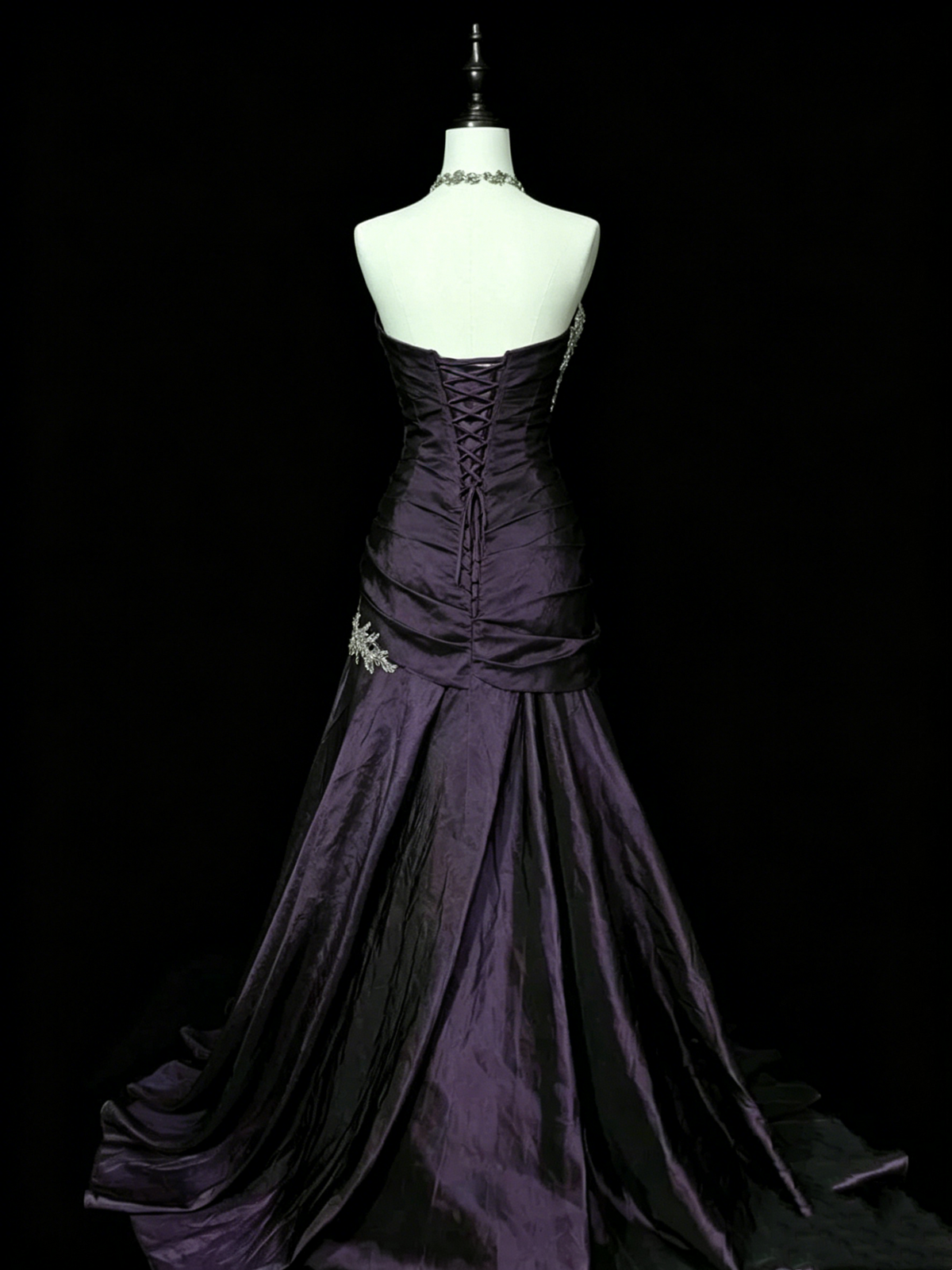 Purple Mermaid Sweetheart Long Evening Dress Strapless Prom Dress